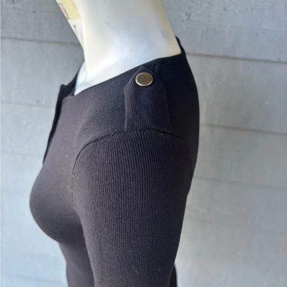 Hera Collection Black Long Sleeve Dress with Gold Buttons - Picture 4 of 5